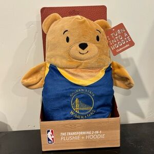 New! Golden State Warriors bear/hoodie. Size kids 4/5.